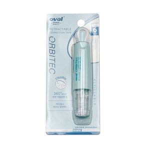 [영번지몰] 오발 마카롱 수정테이프 노크타입 360도 회전형 파스텔 ORBITEC, 마카롱블루, 1개
