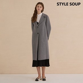 SOUP 와이드 칼라 핸드메이드 롱코트 (SABLCF1)