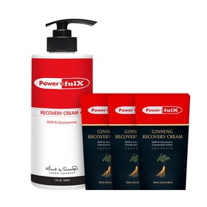 파워풀엑스 리커버리크림 플러스 장민호 파워풀크림 500ml+진생 리커버리크림 60ml(20ml(2mlx10ea)x3개), 560ml, 1개