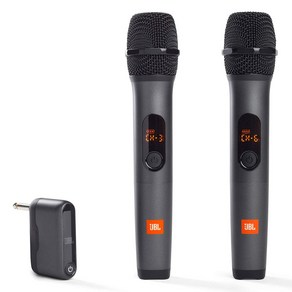 JBL Wieless Two Micophone System with Dual-Channel Receive Bl JBL 무선 2개 마이크 시스템(듀얼 채널 수신기 포함) 블, 1개, Black