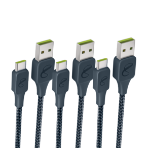 USB A to C타입 고속 충전 케이블 1.5미터, 3개, 블루, 1.5mm