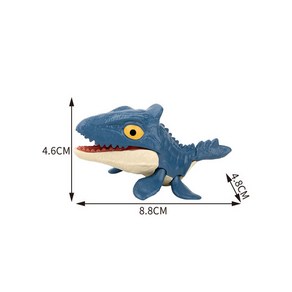 공룡 어린이 장난감 티렉스 화석 손가락 트리키 티라노사우르스 모델 물고 있는 손 피젯 모사사우루스 쥬라기 디노 움직일 수 관절 선물, [12] C-Dak Blue, 1개