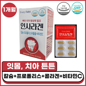 [하루한알] 약국 전용 인사 라겐 잇몸 염증 치아 건강 영양제 GMP인증, 1개, 30정