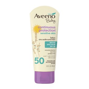 Aveeno Baby 컨티뉴어스 프로텍션 민감성 피부 유아 선크림 SPF 50