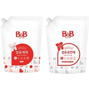 비앤비 유아 섬유유연제 리필 베르가못 1500ml + 섬유세제 리필 1500ml 세트, 1세트