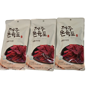 고려식품 제주돼지 돈육포 240g (80g 3봉) 숯불구이맛 돼지고기 대용량, 3개