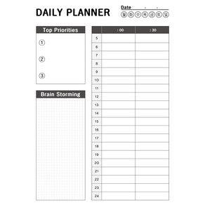 DAILY PLANNER [일론머스크 계획표] 타임박스 플래너 투두리스트 타임 트래커 A5 100매, 30분단위