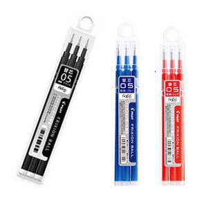 파이롯트 프릭션 지워지는 노크 볼펜 흑/청/적 리필심 세트, 0.5mm 리필(3개입) 흑1개+청1개+적1개 세트