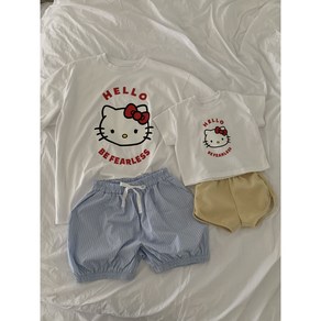 [맘커플] 채채 고양이 반팔 티셔츠 키티반팔티 아기반팔티