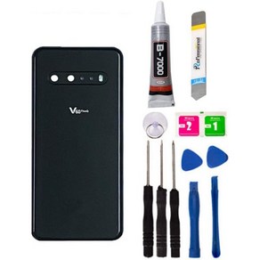 교체 수리 배터리 뒷면 유리 커버 LG G8 Thinq LMG820 테이프 및 도구 지문 없음 카메라 렌즈 포함 검은색