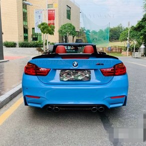 m4 스타일 카본 후면 지붕 스포일러 트렁크 립 윙 bmw f33 컨버터블 4 시리즈 420i 428i 435i f83 m4 2014 2015 2016 up, fp 유광 블랙