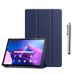 레노버탭 M10 3세대 10.1인치 북커버 케이스 TB-328FU 328XU Lenovo Tab M10 3d Gen 10.1 inch 케이스나라, 네이비