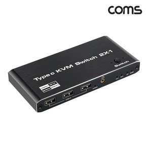 OU950 Coms C타입 KVM 스위치기 / PC 2대 를 하나의 모니터로 제어 / HDMI DP 포트 / 4K 60Hz 고화질