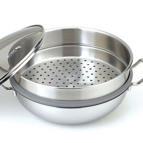 국산 통3중 스텐304 인덕션 찜기 키친아트, 1개, 26cm