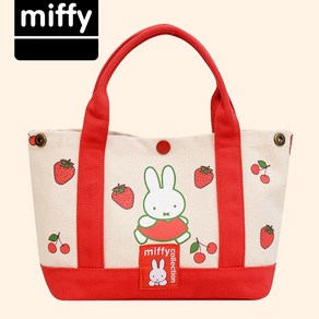 미피 토끼 MIFFY 캔버스 자수 귀여운 일본식 손잡이 가방 도시락 가방 핸드백 에코백