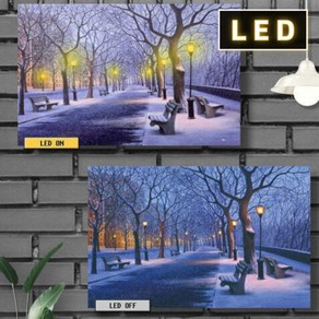 LED 액자(선셋 모닥불 산장 낚시터 겨울거리 고양이/S L)