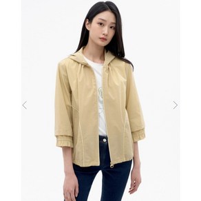지센/ 기간한정 여성 후드 배색 A라인 점퍼 LSJPN375