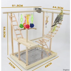 원목 앵무새 놀이터 사다리 그네 날림장 장난감 케이지 15종, 1개, A