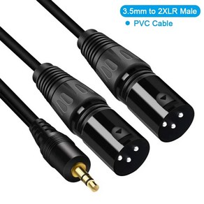 XLR-3.5mm 오디오 케이블 마이크 균형 잡힌 아날로그 오디오 코드 TRS 스테레오 수-2XLR 수 컴퓨터 전화 스피커 앰프용, 6) 3.5mm to 2XLR Male - 0.3m, 없음