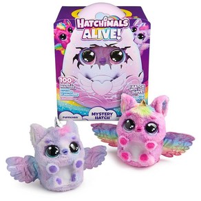 Hatchimals Alive 미스터리 해치 퍼피콘 서프라이즈 인터랙티브 장난감 및 알 미스트 조명 사운드 포함(스타일은 다를 수 있음) 여아 남아용 어린이 169459, Pufficon