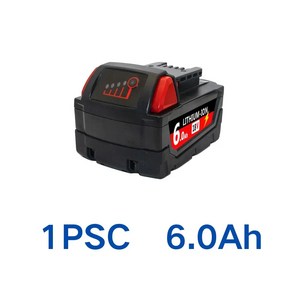 Milwaukee M18B5 XC 리튬 이온 배터리 충전식 18v 충전기 9.0 12.0Ah, 06 1PSC   6.0Ah