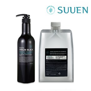 수앤 오리진 블랙 단백질 볼륨 샴푸+리필 세트(700ml+700ml), 1개, 700ml