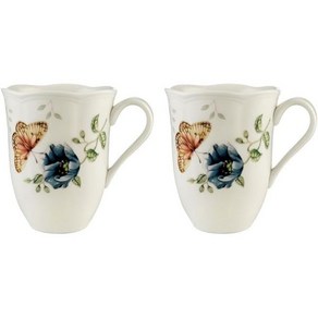 레녹스 버터플라이 메도우 프릴리언트 디너 플레이트 Lenox, Mug, 1 Count (Pack of 2)Lenox Leno, 1개