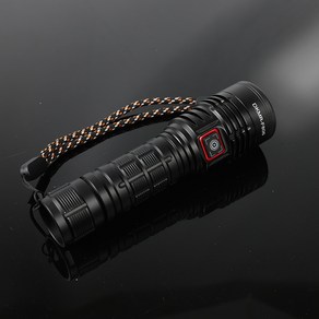대경몰 F806단품 고휘도 C-type led 충전 후레쉬 18650(별매)전용 등산등 낚시등 캡핑등 휴대용 손전등 손목스트랩 비상등 라이트, 1개, 블랙