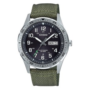 Casio 남성용 태양열 스테인리스 쿼츠 손목시계 (MTP-S120L-1AVCF), Geen