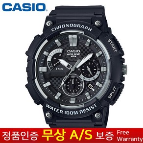 [CASIO 카시오] 무상AS 남성남자용 우레탄밴드 스포츠아웃도어 방수 크노로그래프 전자시계 MCW-200H-1A