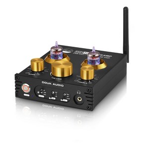 Douk Audio P1 미니 GE5654 진공관 프리앰프 헤드폰 앰프 블루투스 5.0 USB DAC APTX-HD