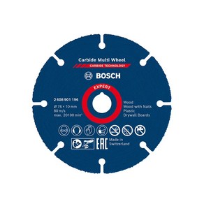 보쉬 3인치 76mm 카바이드 멀티휠 그라인더날 소형 절단석 멀티날 2608901196, 1개