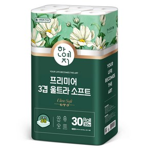 한예지 3겹 프리미어 울트라 소프트 화장지 30m, 30롤, 1개