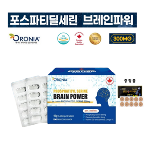 오로니아 포스파티딜세린 브레인파워 캐나다 인지력 기억력 개선 혈행 개선 1600mg 60캡슐 1박스 증정품, 60정