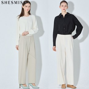 쉬즈미스 여유로운 핀턱 와이드 팬츠 택가격 1원 1734394
