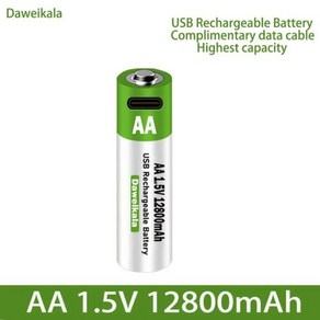 2024 AA USB 충전식 리튬 이온 배터리 15V AA 12800mah 리튬 이온 배터리 장난감 시계 MP3 플레이어 온도계 키보드 신제품, 1) AA USB12800mah1PCS