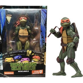 NECA 닌자거북이 닌자터틀 1990년 뮤비 버전 TMNT 피규어, 미켈란젤로, 1개