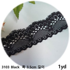 dklace 스판레이스모음 / 레이스 3103 폭 3.5cm 자가드, 블랙