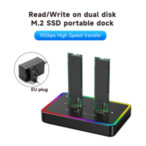 Blueendless 오프라인 클론 듀얼 프로토콜 m.2 SSD 케이스 PCIe NVME 도킹 스테이션 베이 인클로저 C 타, 04 SD06C EU plug, 1개