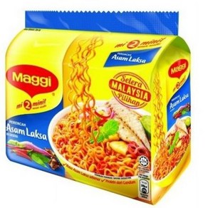 말레이시아 네슬레 매기 라면 Maggi instant noodle 똠얌 커리 락사 치킨, 5개, 79g