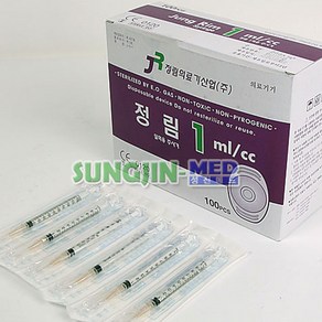 (정림)일회용주사기 1ml 1박스100ea (30g x 13mm), 1개