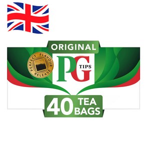 [영국발송] 40개입 1팩 PG tips 피지 팁스 오리지널 블랙티 홍차 Pg Tips 40 Tea Bags 116G, 1개