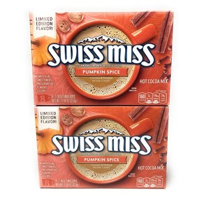 Limited Edition Swiss Miss Pumpkin Spice Hot Cocoa Mix 한정판 스위스미스 호박향 스파이스 핫 코코아 믹스  조이풀 셀렉션 보호 포장 2, 312g, 2개