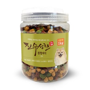 진수성찬 강아지 져키 영양간식 노즈위크 원형 대용량, 1개, 1kg, 오리