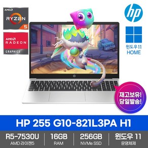 HP 255 G10-821L3PA H1 16GB램 SSD256GB 라이젠R5 윈도우11 (한컴오피스증정) 사무용 업무용 인강용 대학생 가성비 노트북 ( 빠른발송 ), 실버, 라이젠5, 256GB, 16GB, WIN11 Home