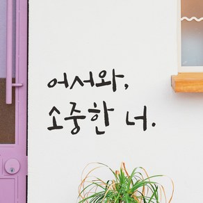 모노먼트 캘리그라피 레터링 스티커 - 어서와 소중한 너, LC-021, 검정