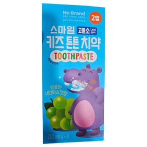 유난히 유아용 또바기 고불소 어린이 치약 블루베리향, 100g, 2개