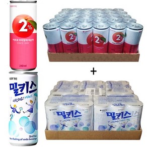 이프로 부족할때 복숭아 (30캔) + 밀키스 (30캔), 60개, 240ml