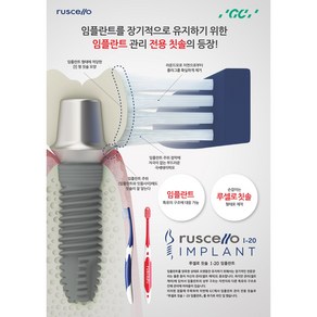 GC 루셀로 임플란트 칫솔 Ruscello I-20 색상 랜덤, 1개, 1개, 1개입