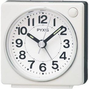 SEIKO 세이코 NR449W [PYXIS(픽시스) 알람시계 자명종 무음초침 전자음 라이트 기능 화이트컬러], 단일